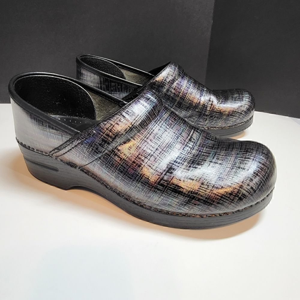 Dansko Women's Black Multi Colored Clogs